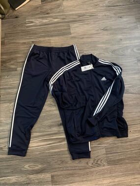 adidas Navy Track Jacket & Pants with White 3-Stripes